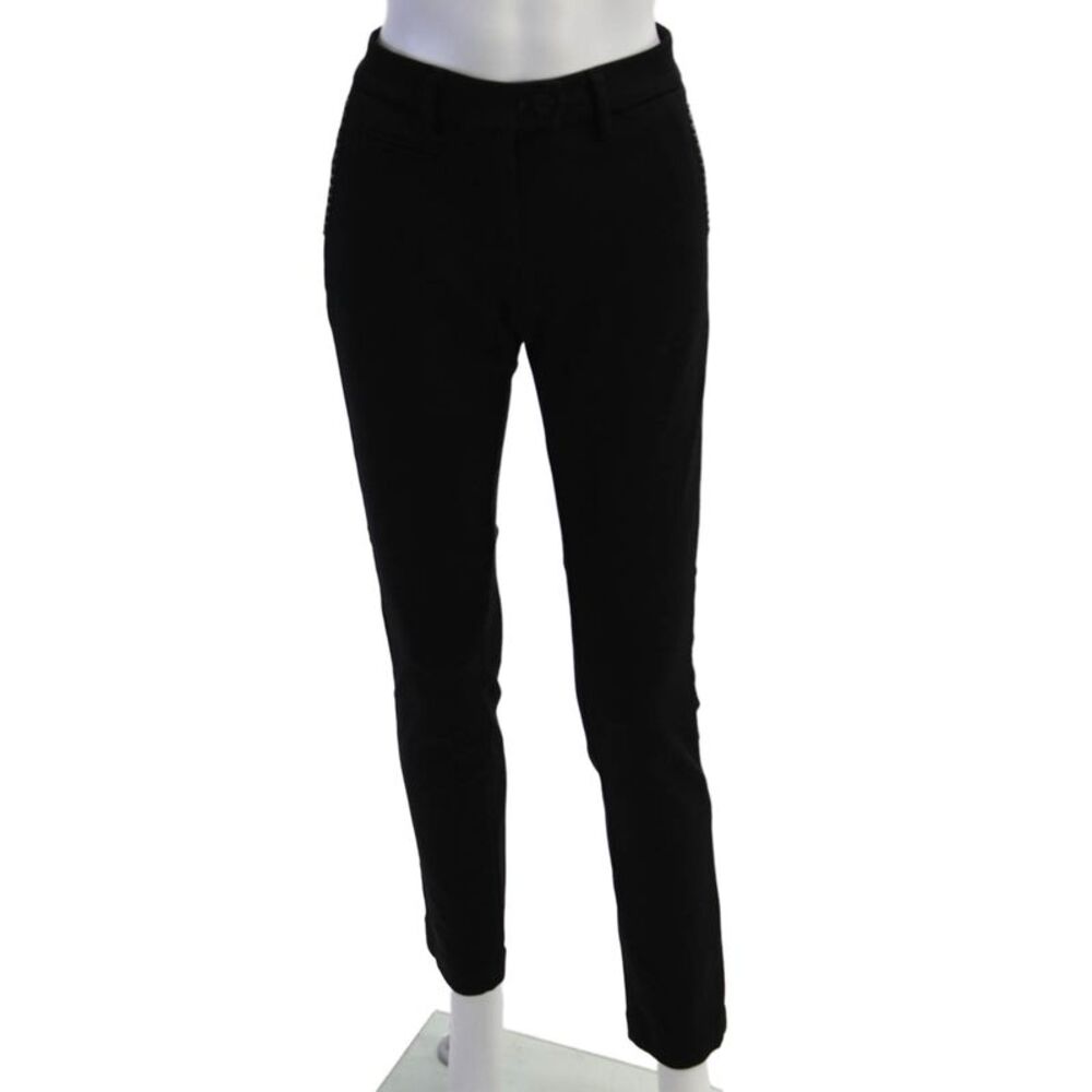 Masons Womens Studded Detail Pocketed Straight Leg Pants Black Size 42